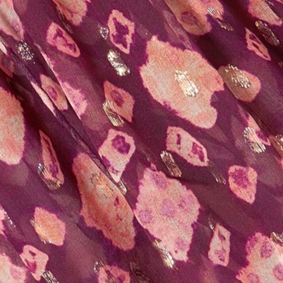 Ulla Johnson Sandrine Blouse - Maroon, Cream, Metallic Gold - Picture 2 of 7